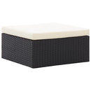 vidaXL fekete polyrattan kerti napozóágy tetővel