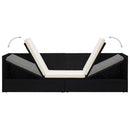 vidaXL fekete polyrattan kerti ágy hát- és ülőpárnákkal