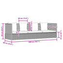 vidaXL fekete polyrattan kerti ágy hát- és ülőpárnákkal