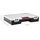 vidaXL 2 db műanyag tárolódoboz állítható elválasztókkal 460x325x80 mm
