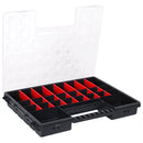 vidaXL 5 db műanyag tárolódoboz állítható elválasztókkal 385x283x50 mm