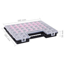 vidaXL 5 db műanyag tárolódoboz állítható elválasztókkal 385x283x50 mm