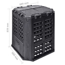 vidaXL fekete kerti komposztáló 68,9 x 68,9 x 83,9 cm 360 l