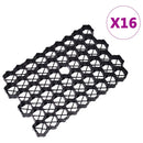 vidaXL 16 db fekete műanyag fűrács 60 x 40 x 3 cm