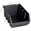 vidaXL 32 darabos piros és fekete tárolódoboz szett fali panelekkel