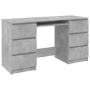 vidaXL betonszürke szerelt fa íróasztal 140 x 50 x 77 cm