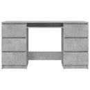 vidaXL betonszürke szerelt fa íróasztal 140 x 50 x 77 cm