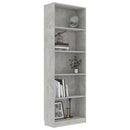vidaXL 5-szintes betonszürke szerelt fa könyvszekrény 60 x 24 x 175 cm