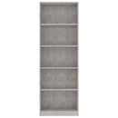 vidaXL 5-szintes betonszürke szerelt fa könyvszekrény 60 x 24 x 175 cm
