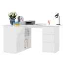 vidaXL fehér szerelt fa sarok íróasztal 145 x 100 x 76 cm