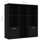vidaXL fekete szerelt fa könyvszekrény 98 x 30 x 98 cm
