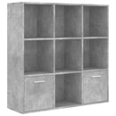 vidaXL betonszürke szerelt fa könyvszekrény 98 x 30 x 98 cm