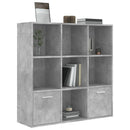 vidaXL betonszürke szerelt fa könyvszekrény 98 x 30 x 98 cm