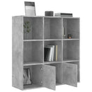 vidaXL betonszürke szerelt fa könyvszekrény 98 x 30 x 98 cm