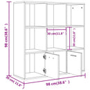 vidaXL betonszürke szerelt fa könyvszekrény 98 x 30 x 98 cm
