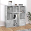 vidaXL betonszürke szerelt fa könyvszekrény 98 x 30 x 98 cm