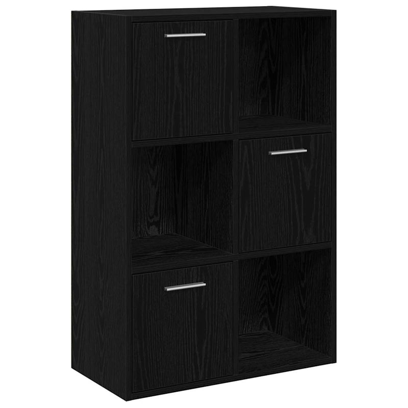 vidaXL fekete szerelt fa tárolószekrény 60 x 29,5 x 90 cm
