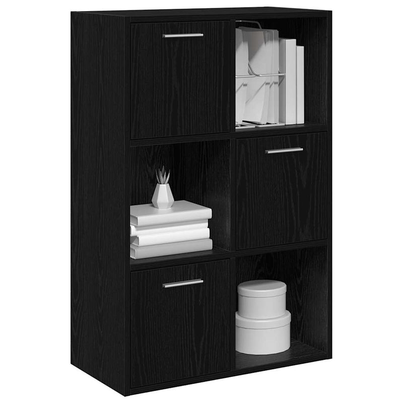vidaXL fekete szerelt fa tárolószekrény 60 x 29,5 x 90 cm