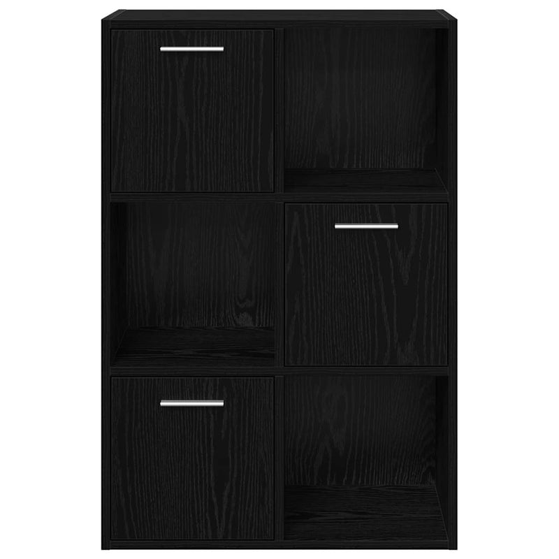 vidaXL fekete szerelt fa tárolószekrény 60 x 29,5 x 90 cm