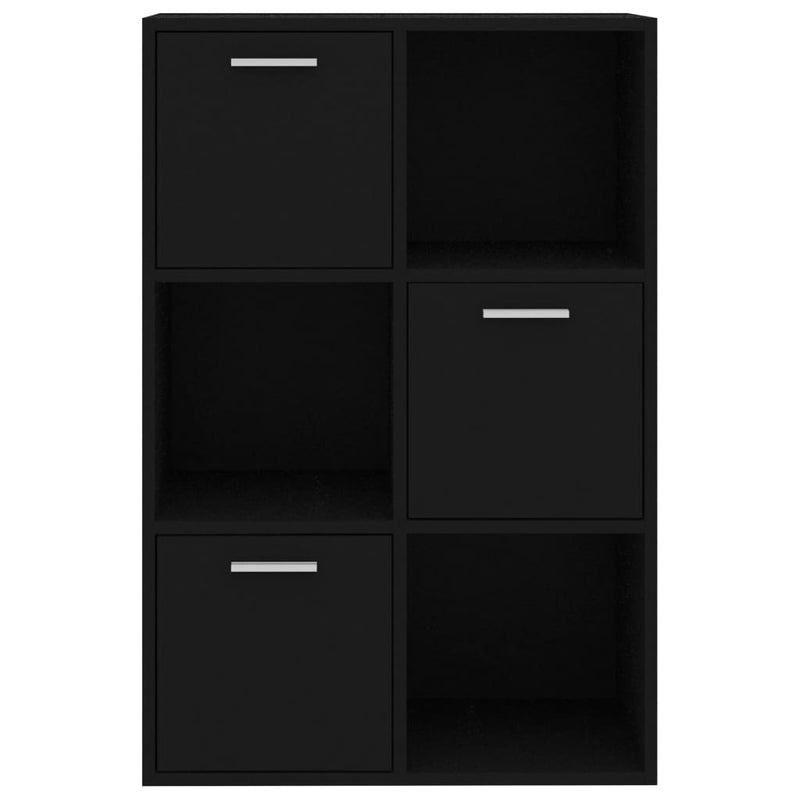 vidaXL fekete szerelt fa tárolószekrény 60 x 29,5 x 90 cm
