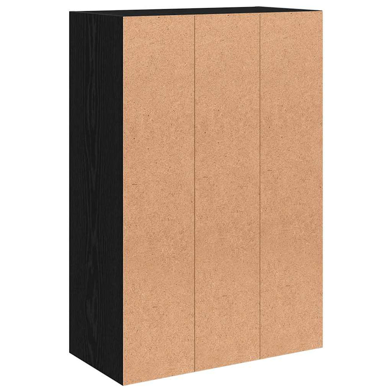 vidaXL fekete szerelt fa tárolószekrény 60 x 29,5 x 90 cm