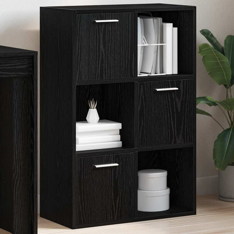 vidaXL fekete szerelt fa tárolószekrény 60 x 29,5 x 90 cm