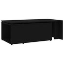 vidaXL fekete szerelt fa dohányzóasztal 150 x 50 x 35 cm