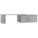 vidaXL betonszürke szerelt fa dohányzóasztal 150 x 50 x 35 cm