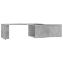 vidaXL betonszürke szerelt fa dohányzóasztal 150 x 50 x 35 cm