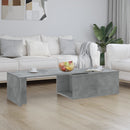 vidaXL betonszürke szerelt fa dohányzóasztal 150 x 50 x 35 cm