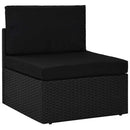 vidaXL fekete polyrattan középső kanapéelem