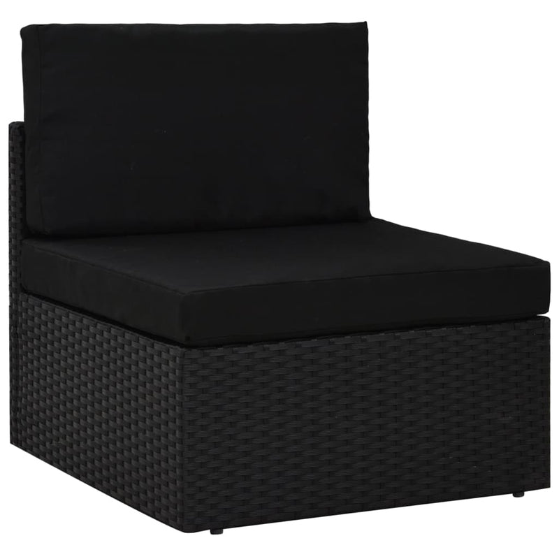 vidaXL fekete polyrattan középső kanapéelem