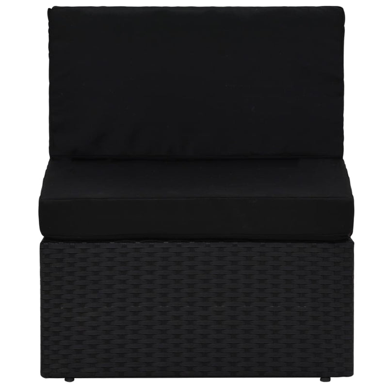 vidaXL fekete polyrattan középső kanapéelem