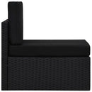 vidaXL fekete polyrattan középső kanapéelem