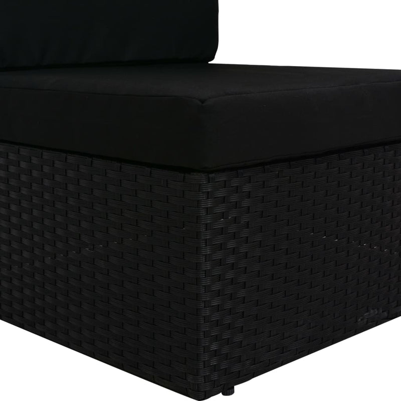 vidaXL fekete polyrattan középső kanapéelem
