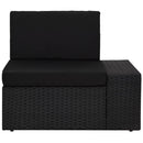vidaXL fekete polyrattan sarokkanapé-elem bal oldali karfával