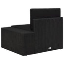 vidaXL fekete polyrattan sarokkanapé-elem bal oldali karfával