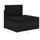 vidaXL fekete polyrattan sarokkanapé-elem bal oldali karfával