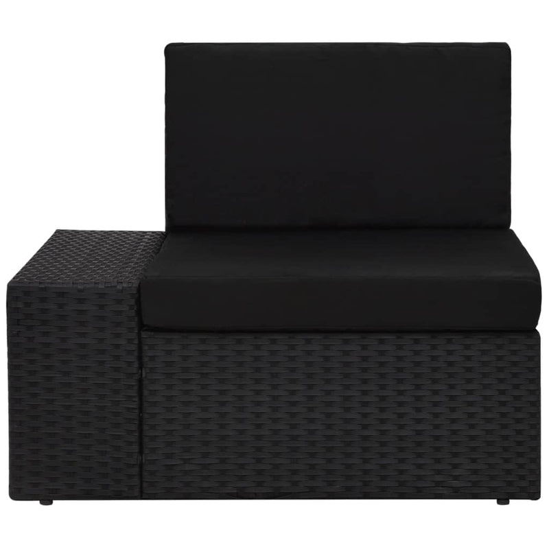 vidaXL fekete polyrattan sarokkanapé-elem jobb oldali karfával
