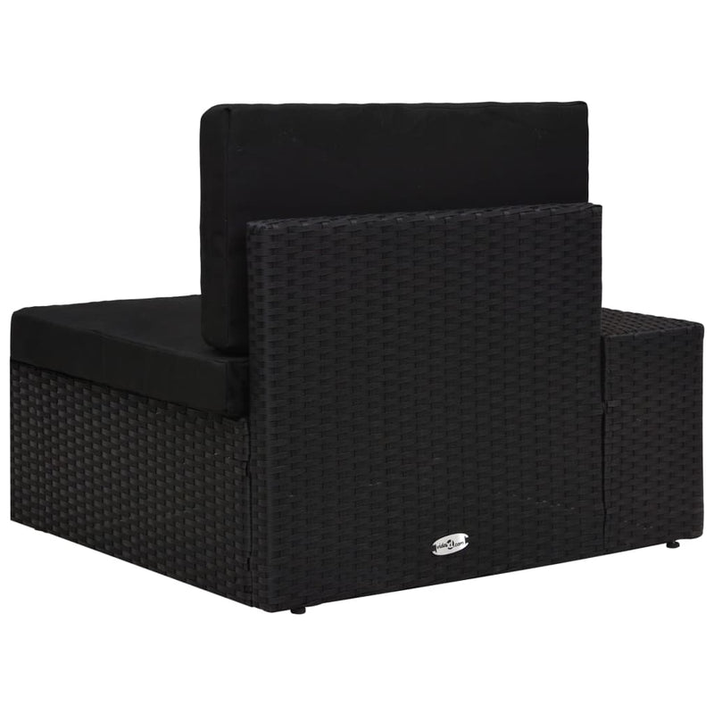 vidaXL fekete polyrattan sarokkanapé-elem jobb oldali karfával