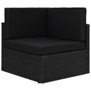 vidaXL fekete polyrattan sarokkanapé-elem