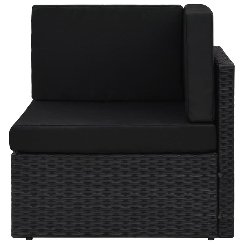 vidaXL fekete polyrattan sarokkanapé-elem