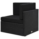 vidaXL fekete polyrattan sarokkanapé-elem