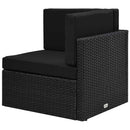 vidaXL fekete polyrattan sarokkanapé-elem