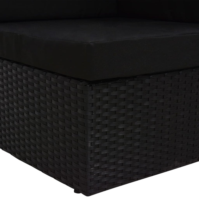 vidaXL fekete polyrattan sarokkanapé-elem