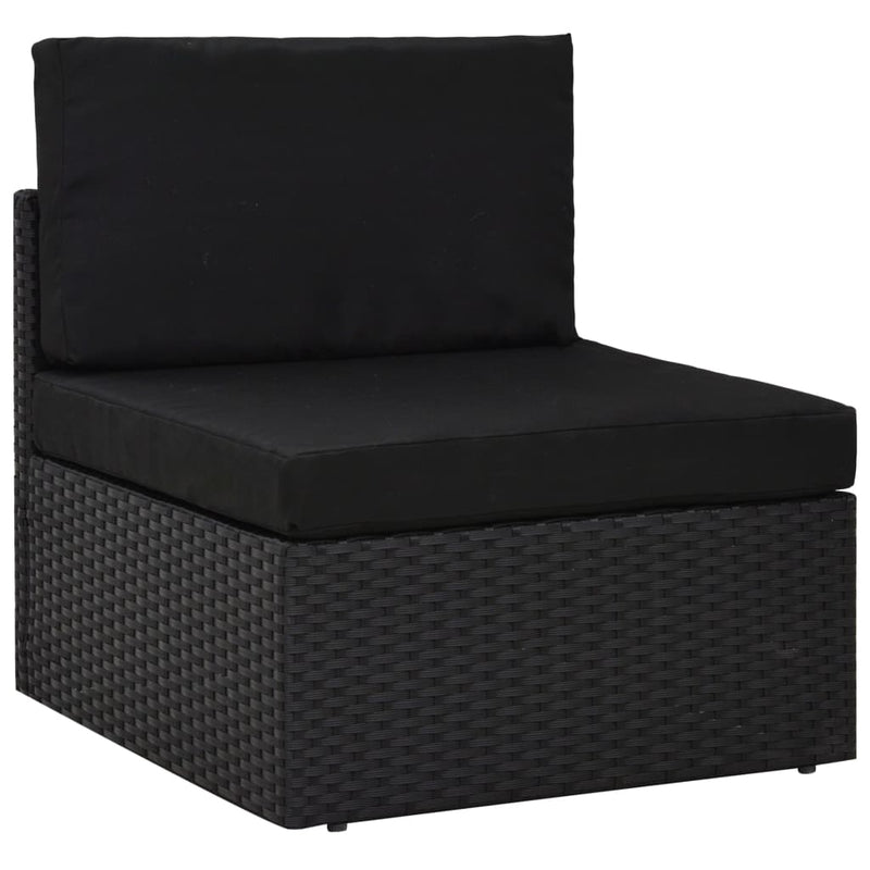 vidaXL 2 részes fekete polyrattan kerti ülőgarnitúra