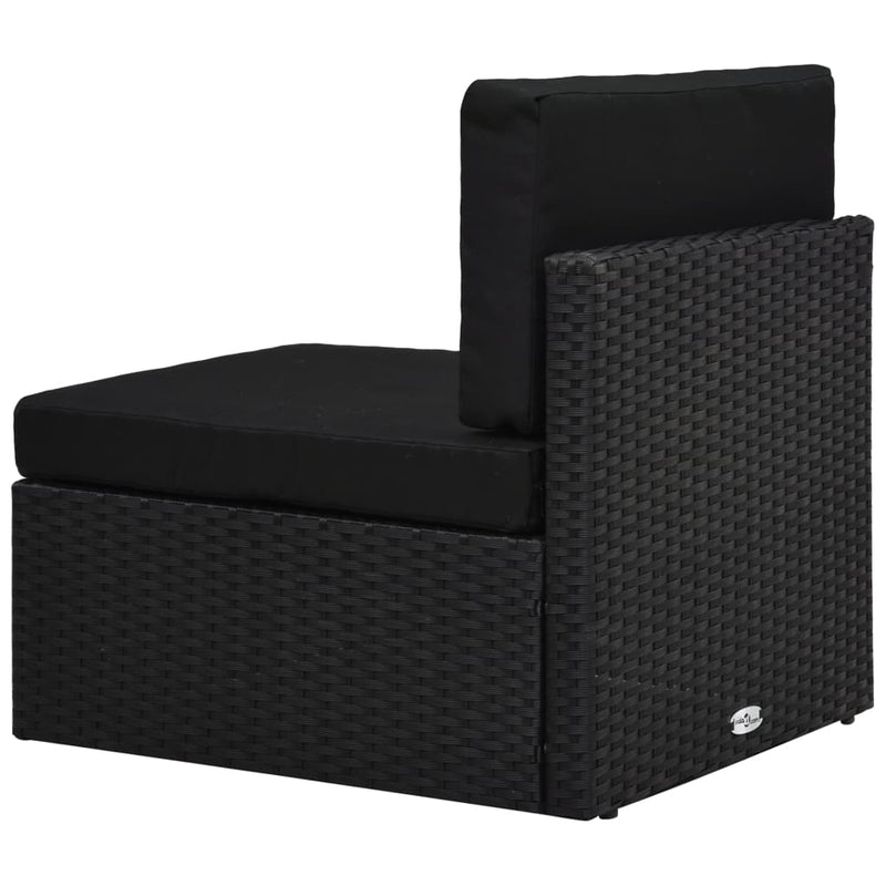 vidaXL 2 részes fekete polyrattan kerti ülőgarnitúra