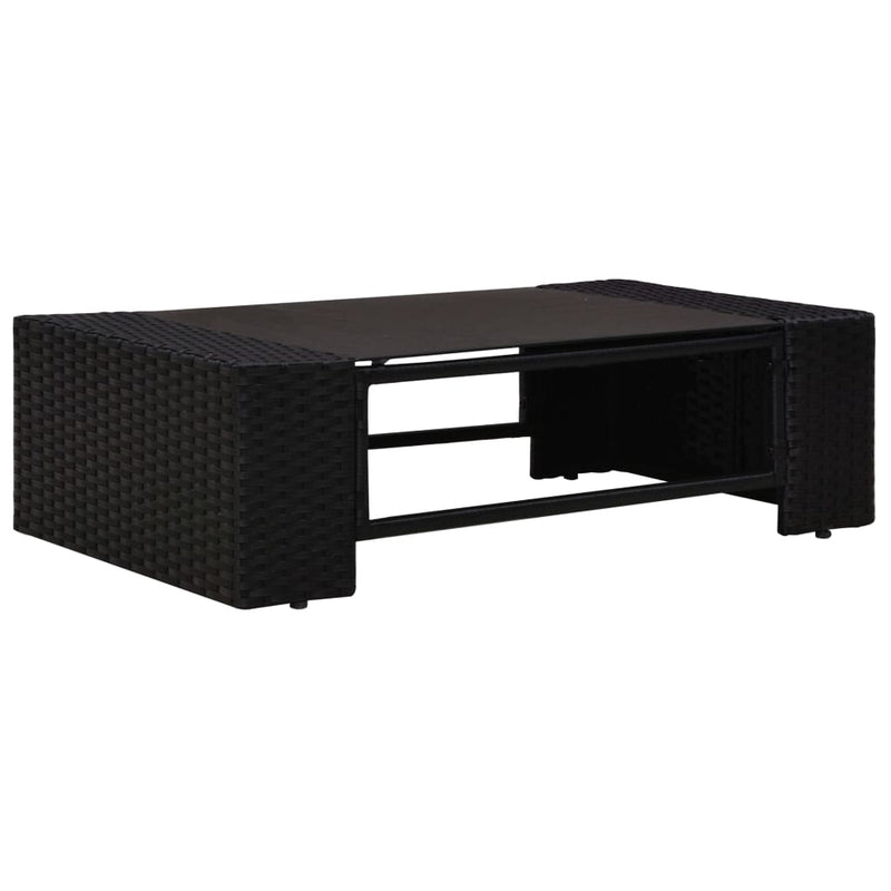 vidaXL 2 részes fekete polyrattan kerti ülőgarnitúra