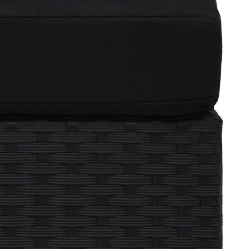 vidaXL 2 részes fekete polyrattan kerti ülőgarnitúra