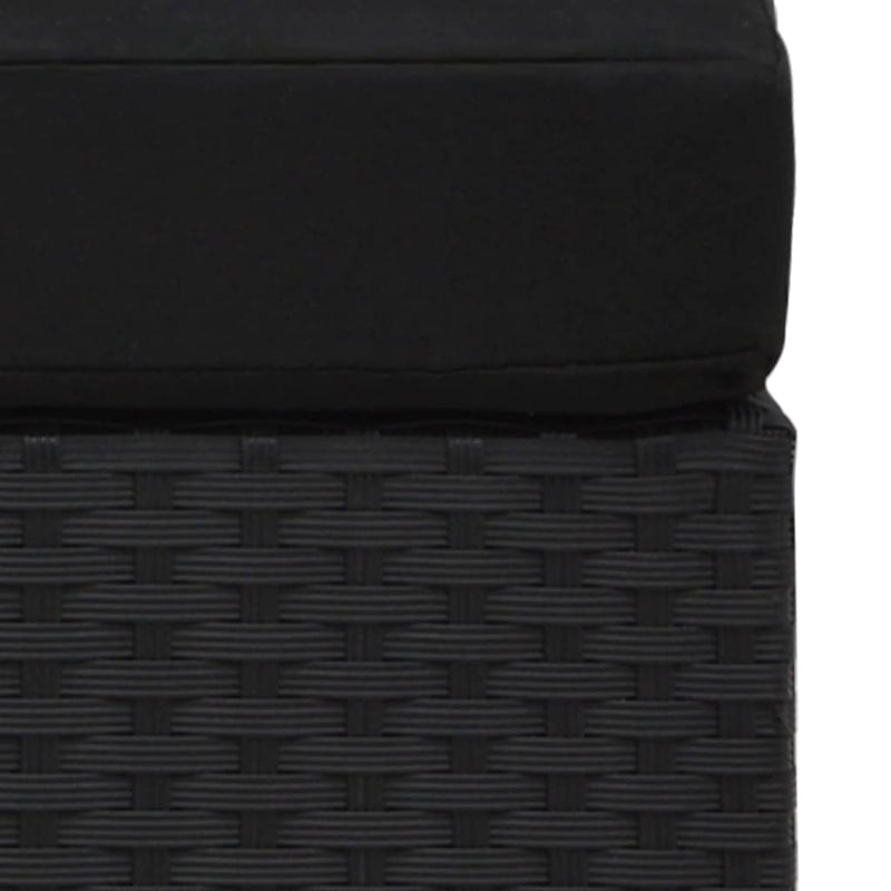 vidaXL 2 személyes fekete elemes polyrattan kanapé